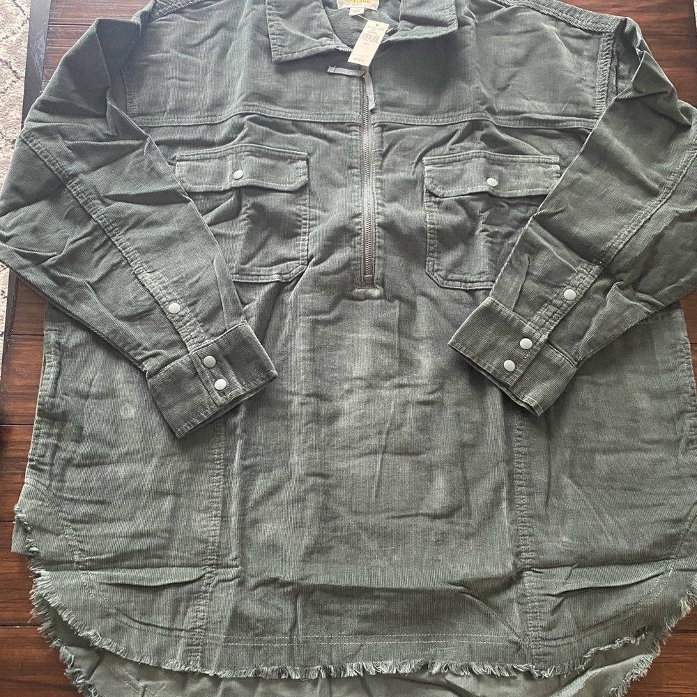 Corduroy quarter zip tunic